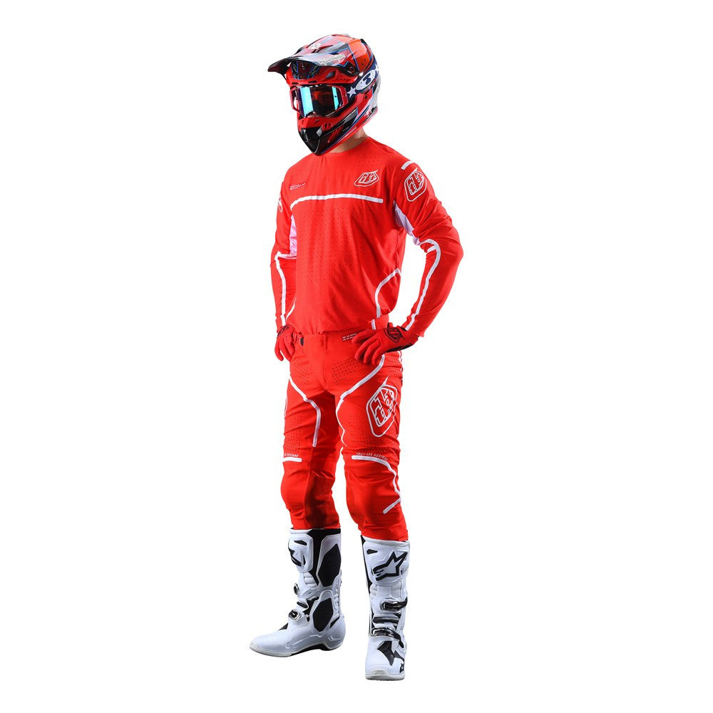 Troy Lee Designs 2022 SE Ultra Jersey and Pant Combo Lines Red/White
