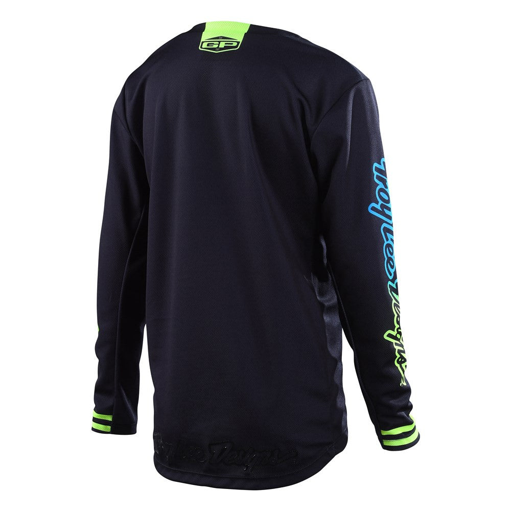 Troy Lee Designs 2022 Youth GP Jersey and Pant Combo Mono Black/Yellow/Cyan