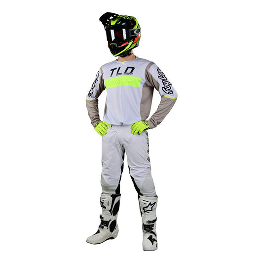 Troy Lee Designs 2023 SE Pro Grid Jersey Solo Pant Combo - Fog/Flo Yellow
