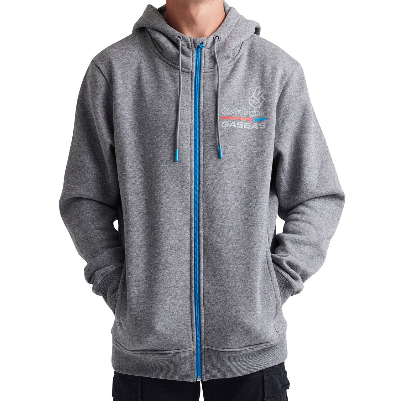 Troy Lee Designs TLD GasGas Team Core Zip Up Hoodie Heather Gray