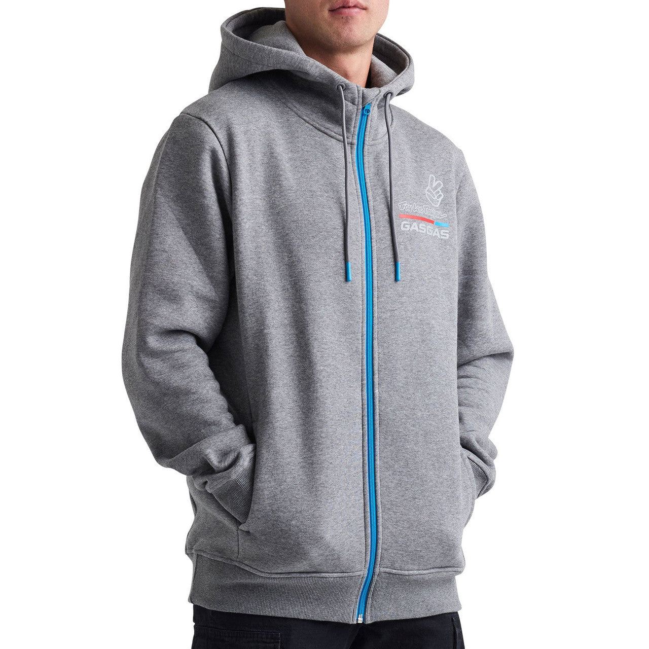 Troy Lee Designs TLD GasGas Team Core Zip Up Hoodie Heather Gray