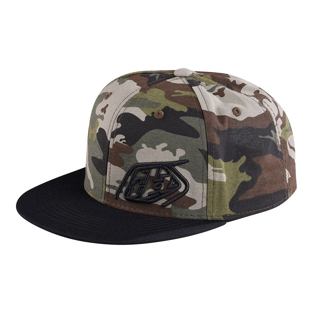Troy Lee Designs Snapback Hat Slice Camo Army Green/Black OSFA