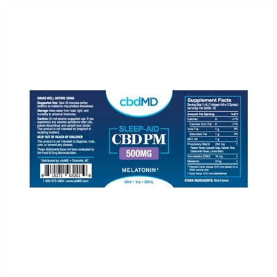 cbdMD PM Sleep Aid Mint 500mg