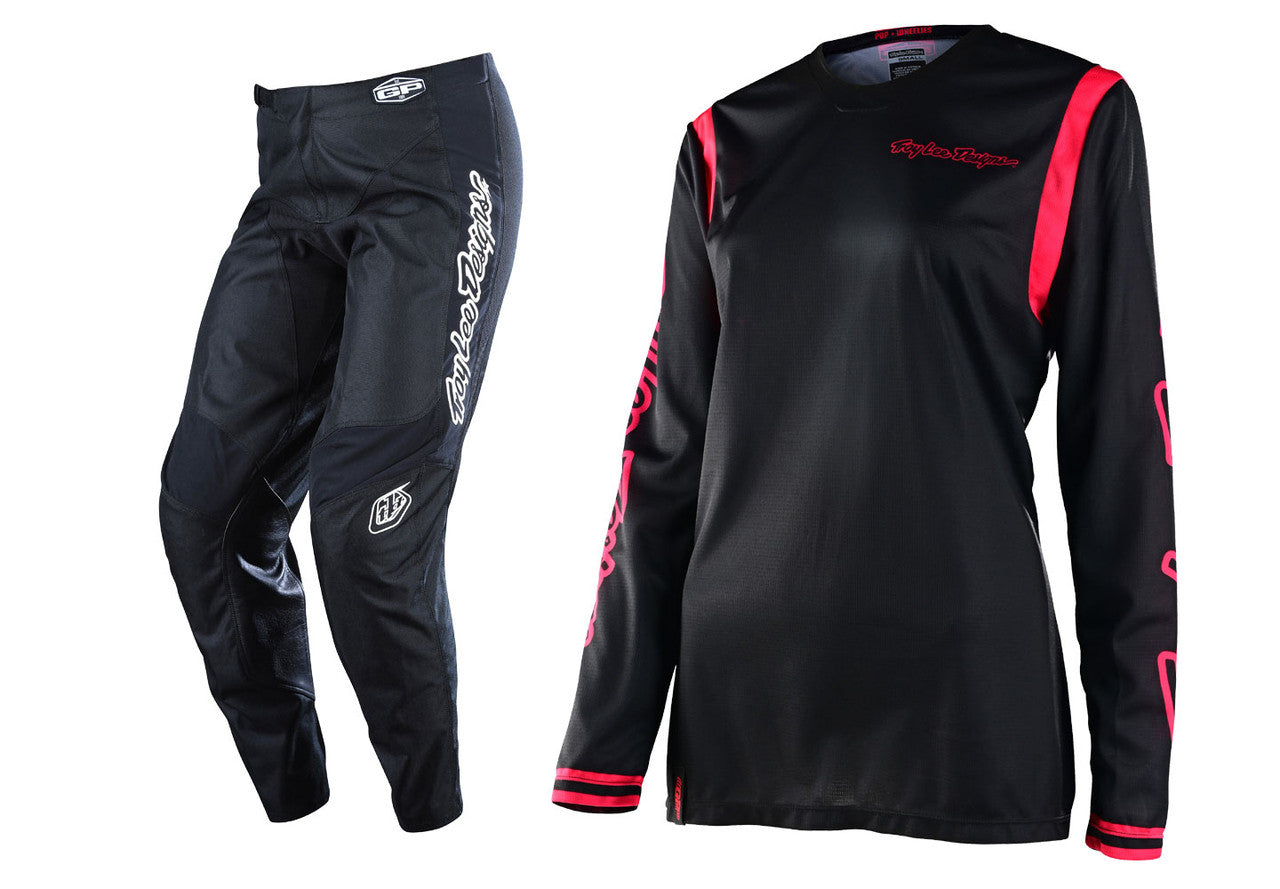 Troy Lee Designs 2023 Womens GP Jersey and Pant Combo Mono Black/Red