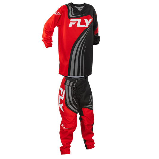 FLY Racing 2025 Youth F-16 Jersey Pant Combo Black/Red/White