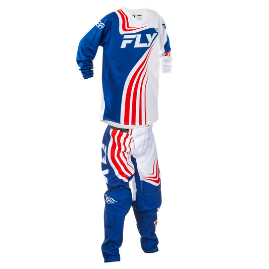 FLY Racing 2025 Youth F-16 Jersey Pant Combo Red/White/Blue