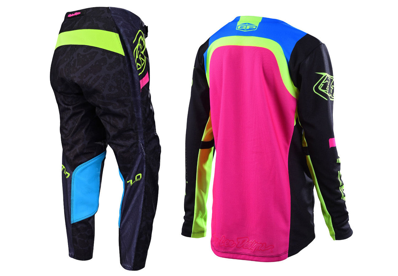 Troy Lee Designs 2022 Youth GP Jersey and Pant Combo Fractura Black/Yellow