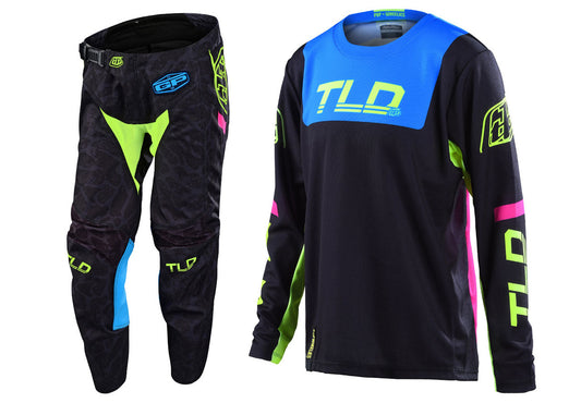 Troy Lee Designs 2022 Youth GP Jersey and Pant Combo Fractura Black/Yellow