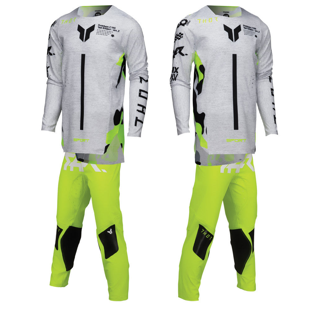 Thor 2025 Youth SPORTMODE Riot Jersey Pant Combo White/Acid