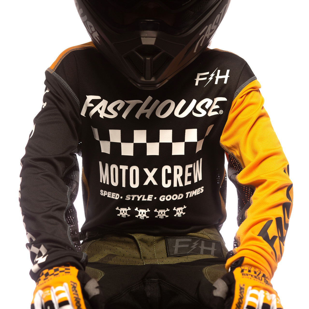 Fasthouse Youth Grindhouse Alpha Jersey - Black/Amber