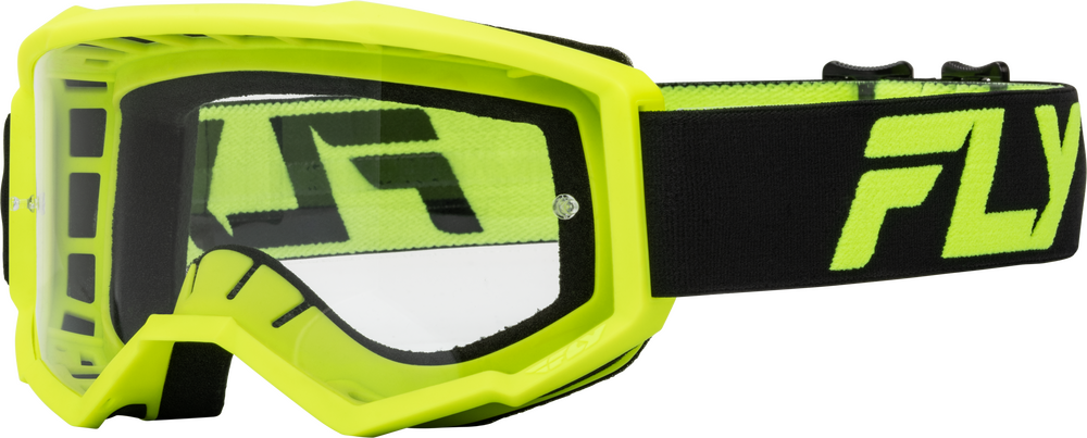 FLY RACING - 37-51150 - FOCUS GOGGLE BLACK/HI-VIS W/ CLEAR LENS