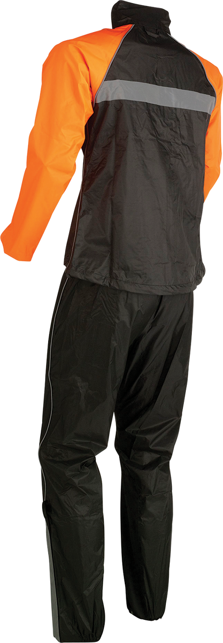 Z1R Womens 2-Piece Rainsuit Black/Orange