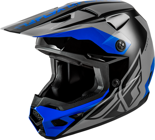 FLY Racing 2026 Kinetic Crest Helmet Grey/Black/Blue