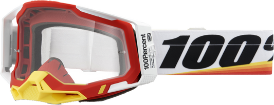 100% - 50009-00016 - RACECRAFT 2 GOGGLE ARSHAM RED CLEAR LENS