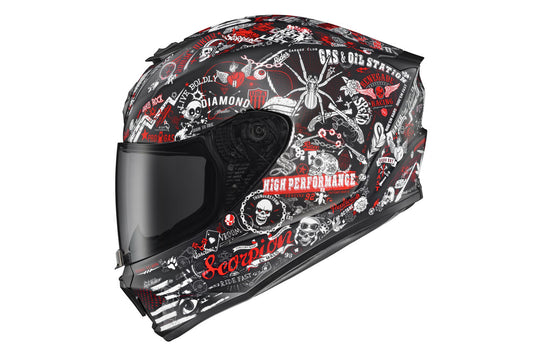 Scorpion EXO-R420 Full Face Helmet Shake II Red