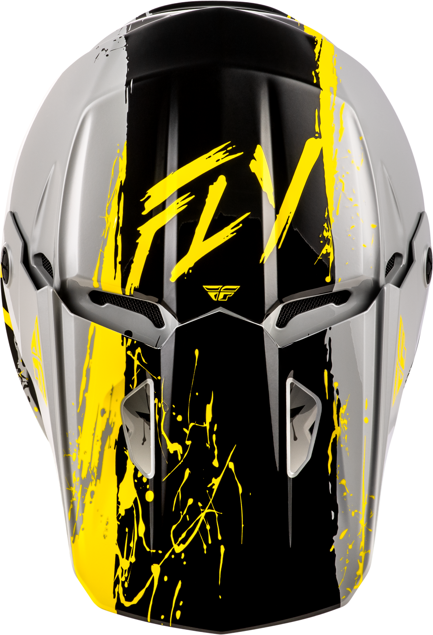 FLY Racing 2026 Youth Kinetic Drip Helmet Grey/Black/Yellow