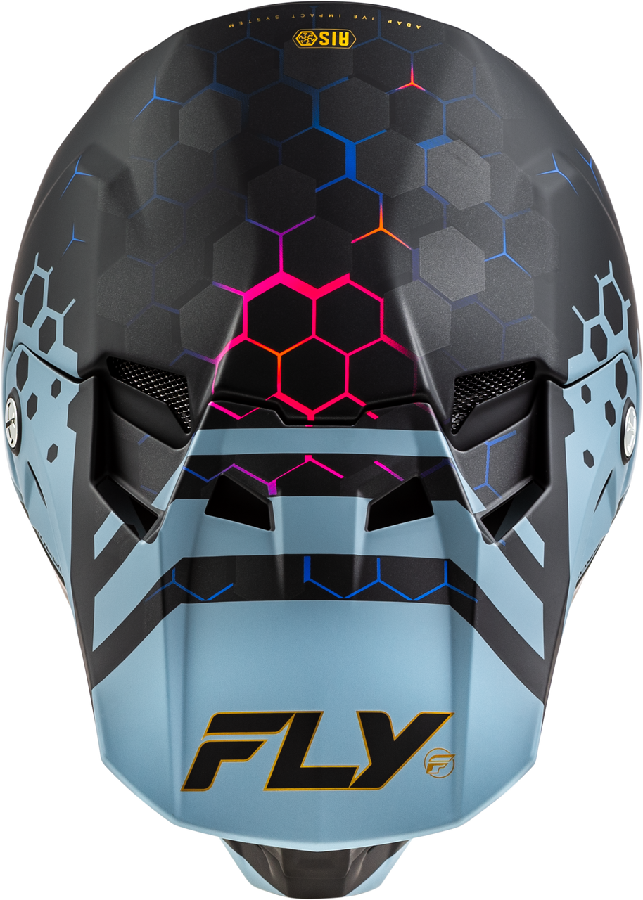 FLY Racing 2025 Youth Formula CC Tektonic Helmet Matte Black/Slate/Blue Youth Large