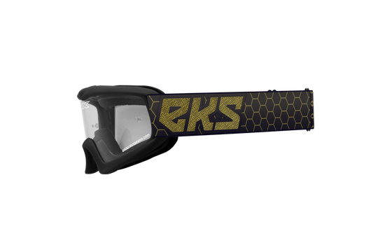 EKS BRAND - 067-30350 - XGROM YOUTH GOGGLE BLACK/GOLD METALLIC CLEAR