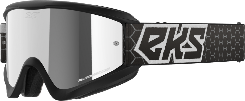 EKS BRAND - 067-60500 - FLAT OUT MIRROR GOGGLE BLACK/WHITE SILVER MIRROR