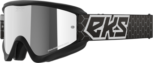 EKS BRAND - 067-60500 - FLAT OUT MIRROR GOGGLE BLACK/WHITE SILVER MIRROR