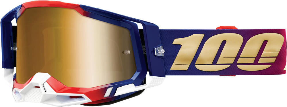 100% - 50010-00009 - RACECRAFT 2 GOGGLE UNITED MIRROR TRUE GOLD LENS