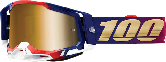 100% - 50010-00009 - RACECRAFT 2 GOGGLE UNITED MIRROR TRUE GOLD LENS
