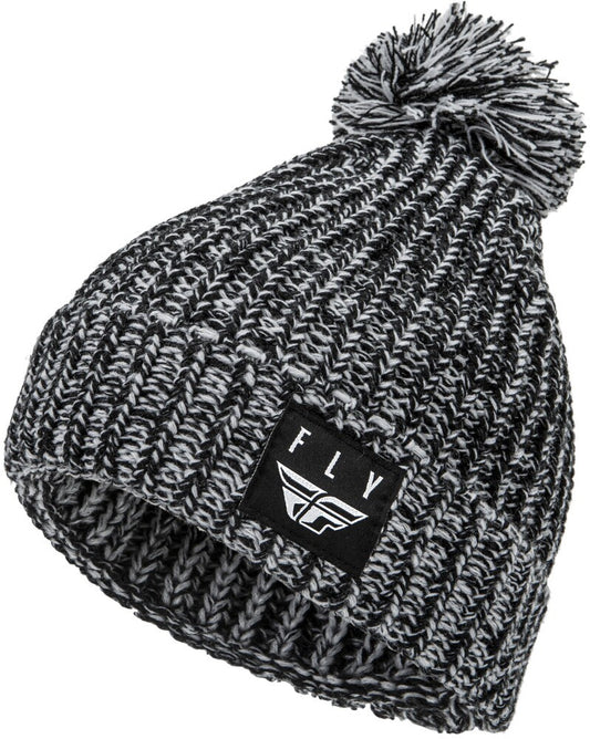 FLY Racing Pom Beanie - Black/Whie