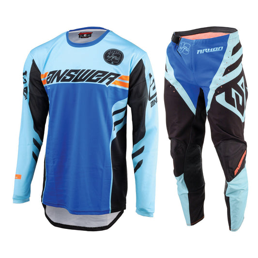 Answer Racing 2025 Arkon Nitrus Jersey Pant Combo Blue/Black/Hyper Orange