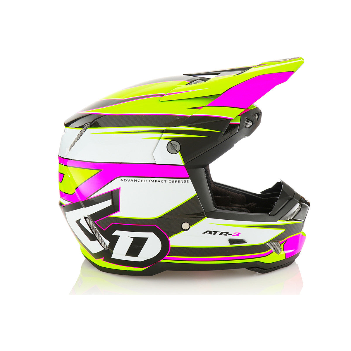6D ATR-3 Hyper Offroad Helmet Gloss Neon Pink Yellow