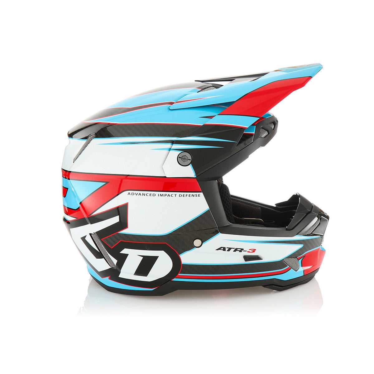 6D ATR-3 Hyper Offroad Helmet Gloss Red Cyan