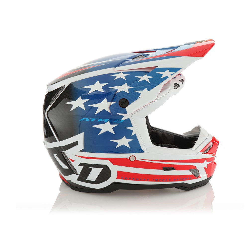 6D ATR-3 Patriot Offroad Helmet Gloss Red White Blue