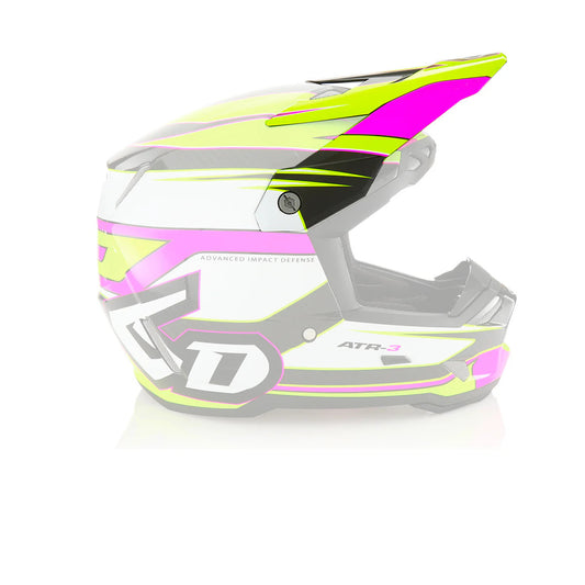 6D ATR-3 Replacement Visor Hyper Gloss Neon Pink Yellow