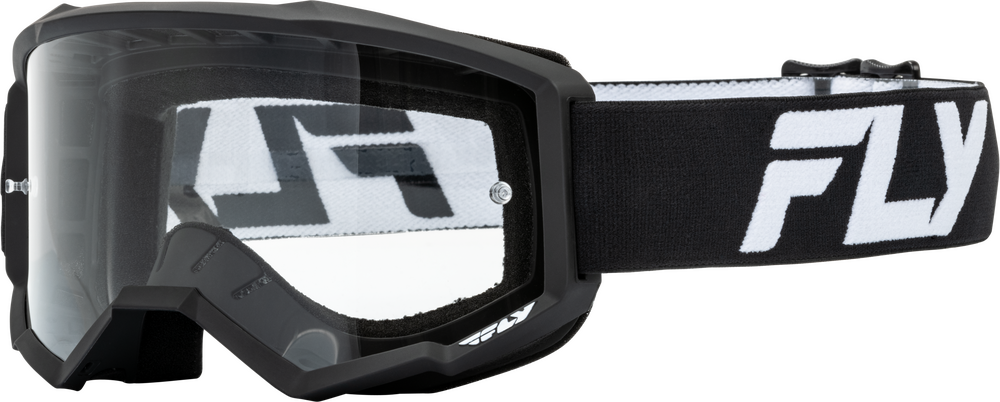 FLY RACING - 37-51152 - FOCUS GOGGLE BLACK/WHITE W/ CLEAR LENS