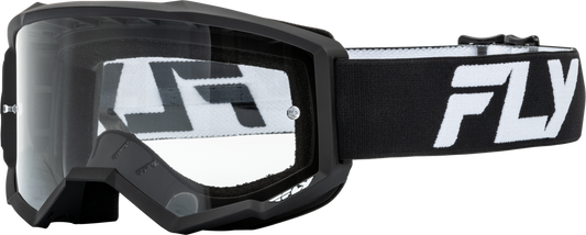 FLY RACING - 37-51152 - FOCUS GOGGLE BLACK/WHITE W/ CLEAR LENS