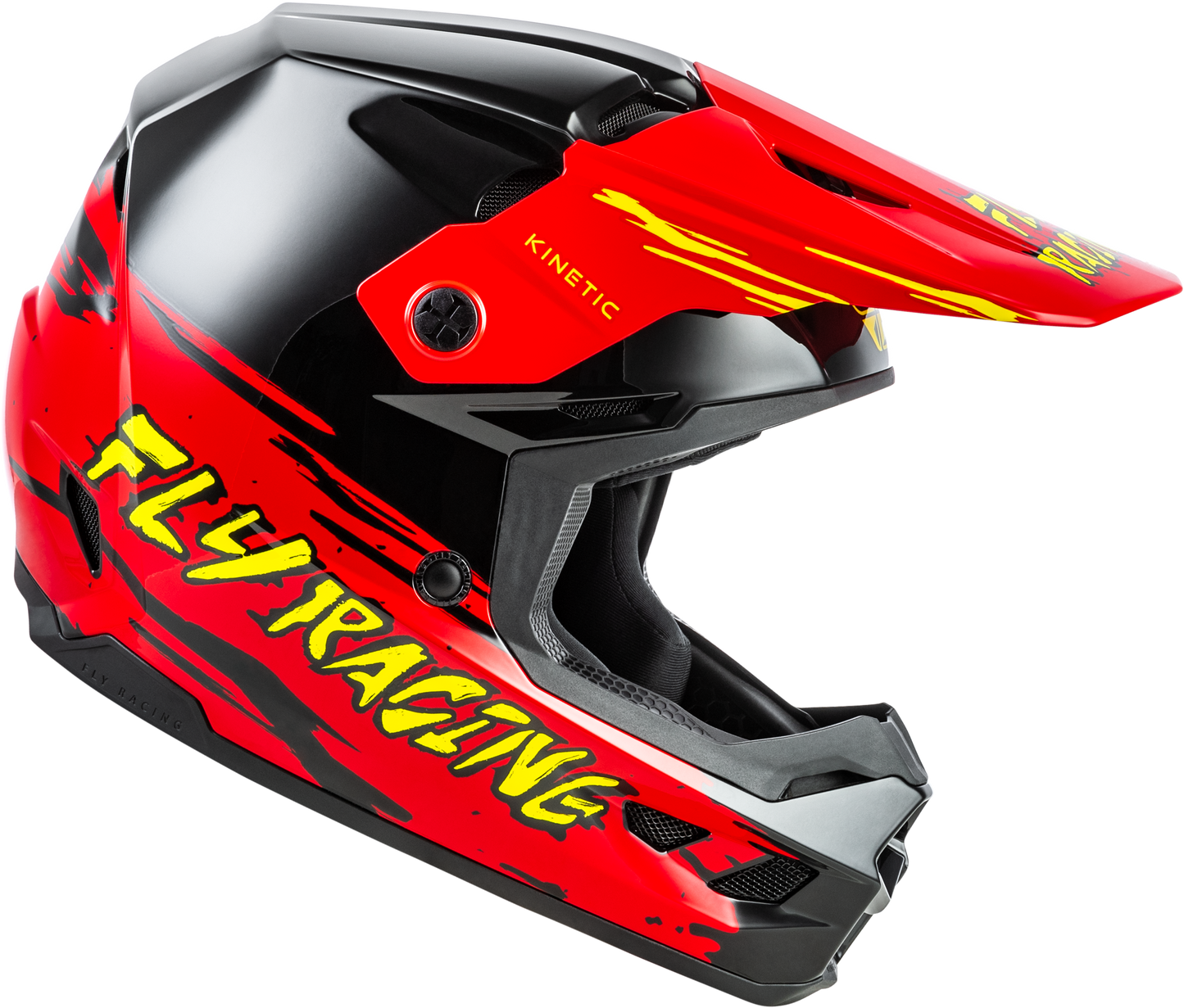FLY Racing 2026 Youth Kinetic Surge Helmet Black/Red/Yellow