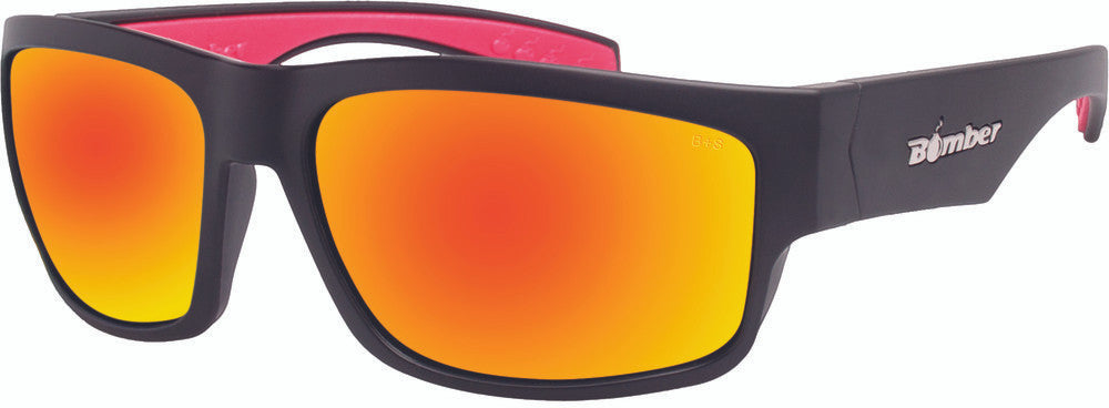 BOMBER - TR103-RM - TIGER BOMB EYEWEAR MATTE BLACK W/RED MIRROR LENS