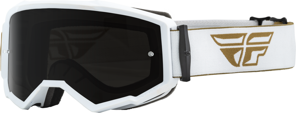 FLY RACING - 37-51503 - ZONE GOGGLE GOLD/WHITE W/ DARK SMOKE/SMOKE LENS