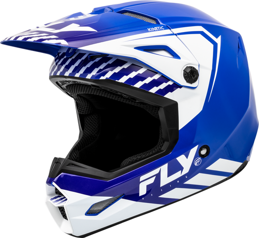 FLY Racing 2024 Youth Kinetic Menace Offroad Helmet Blue/White