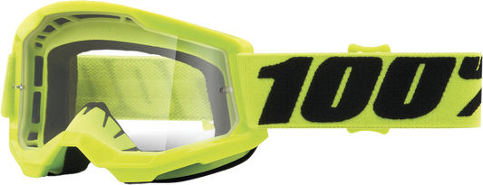 100% - 50031-00003 - STRATA 2 JUNIOR GOGGLE FLUO YELLOW CLEAR LENS