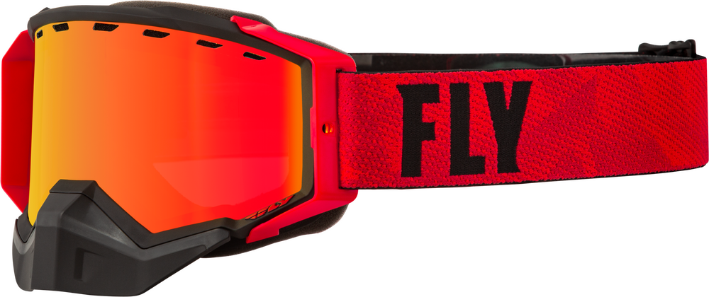 FLY RACING - 37-50332 - ZONE PRO SNOW GOGGLE BLACK/RED W/ ORG MIRROR/PLRZD SMKE LNS