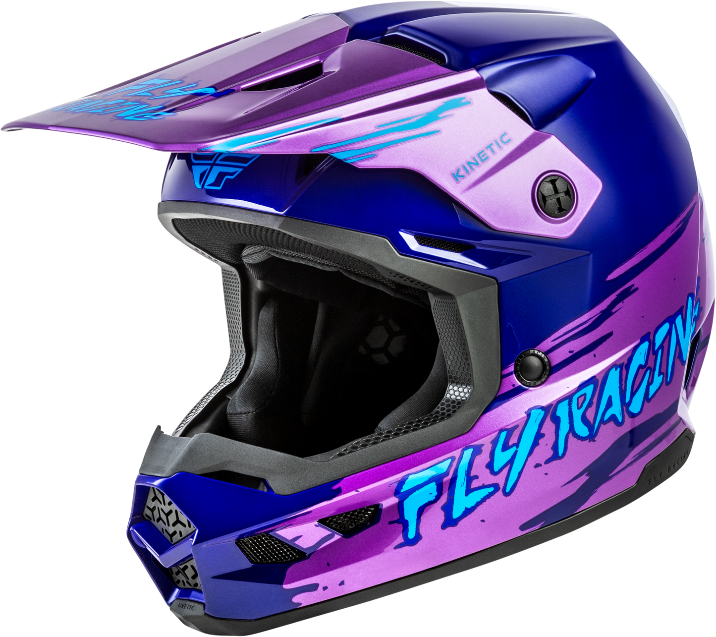 FLY Racing 2026 Youth Girls Kinetic Surge Helmet Pink/Purple/Teal