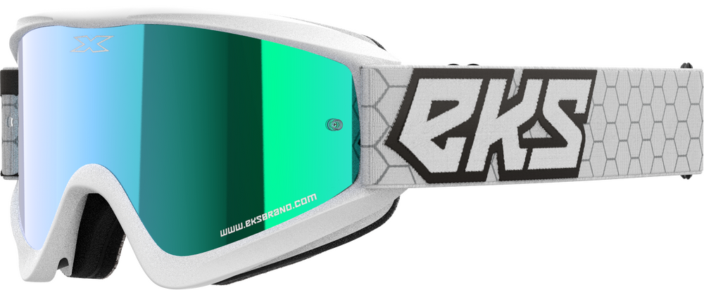 EKS BRAND - 067-60520 - FLAT OUT MIRROR GOGGLE WHITE/BLACK BLUE MIRROR