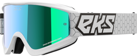EKS BRAND - 067-60520 - FLAT OUT MIRROR GOGGLE WHITE/BLACK BLUE MIRROR