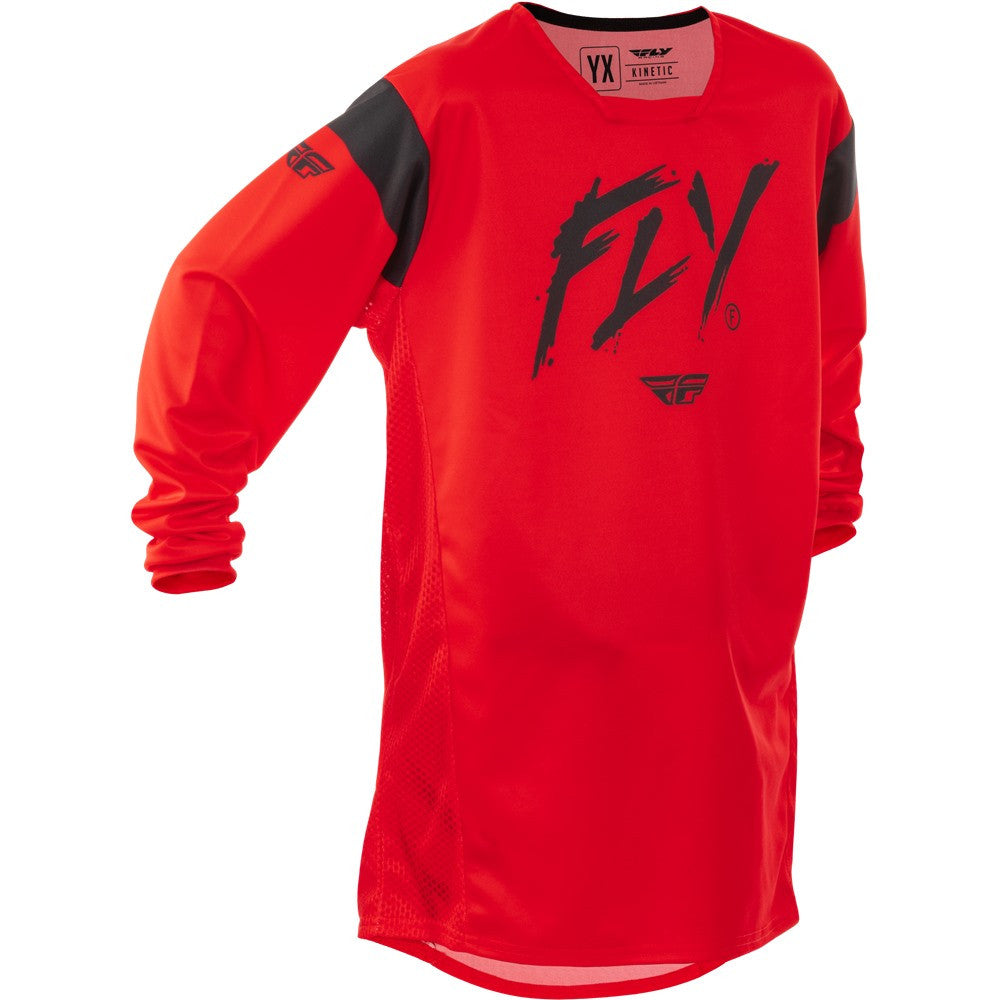 FLY Racing 2025 Youth Kinetic Stoke Jersey Pant Combo Red/Black
