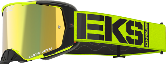 EKS BRAND - 067-12040 - LUCID CALIBER GOGGLE FLO YELLOW GOLD MIRROR LENS