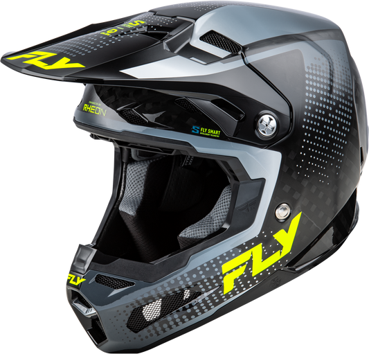 FLY Racing 2025 Formula S Carbon Protocol Helmet Black Carbon/Grey/Hi-Vis