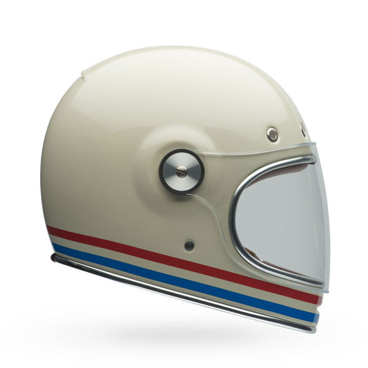 Bell Bullitt Helmet Stripes Pearl White/Oxblood/Blue