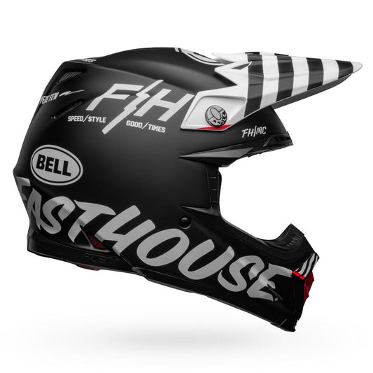 Bell Moto-9S Flex Offroad Helmet Matte Black/White Fasthouse Flex Crew