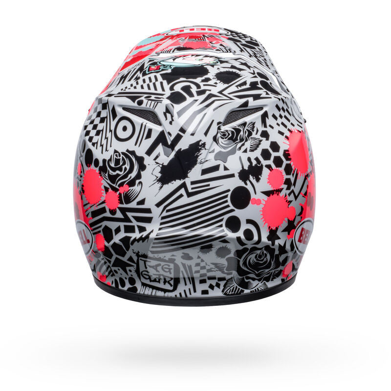 Bell MX-9 MIPS Offroad Helmet Bright Red/Gray Tagger Splatter