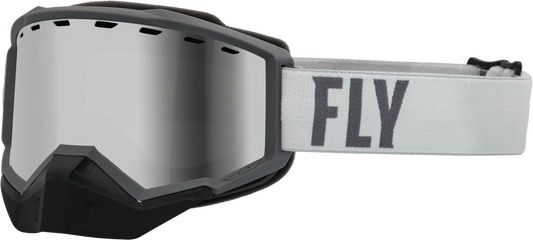 FLY RACING - 37-50083 - FOCUS SNOW GOGGLE GRY/DARK GRY W/ SILVER MIRROR/SMOKE LENS